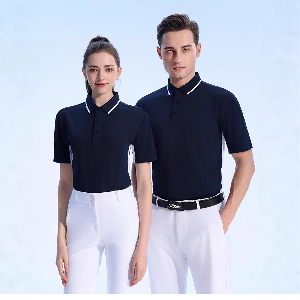 Camiseta POLO de solapa de alta gama transpirable casual de media manga nueva tendencia de verano para hombres de manga corta