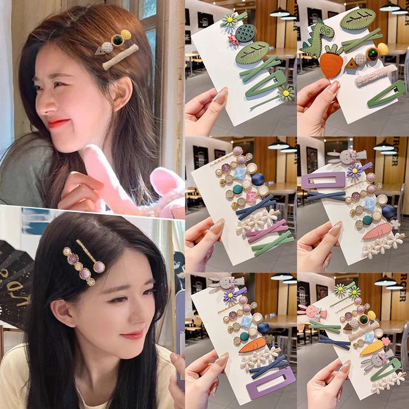 2024 Nueva horquilla de felpa de las mujeres Japonés lindo lado Celebridad de Internet clip lateral horquilla peludo pequeño clip tocado accesorios para el cabello