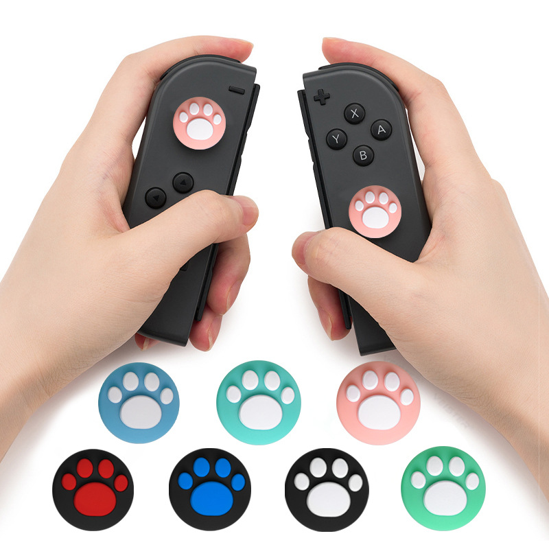 Joycon Rocker Cap interruptor garra de gato tapa de la manija izquierda y derecha Lite garra de gato de silicona protector Rocker cap