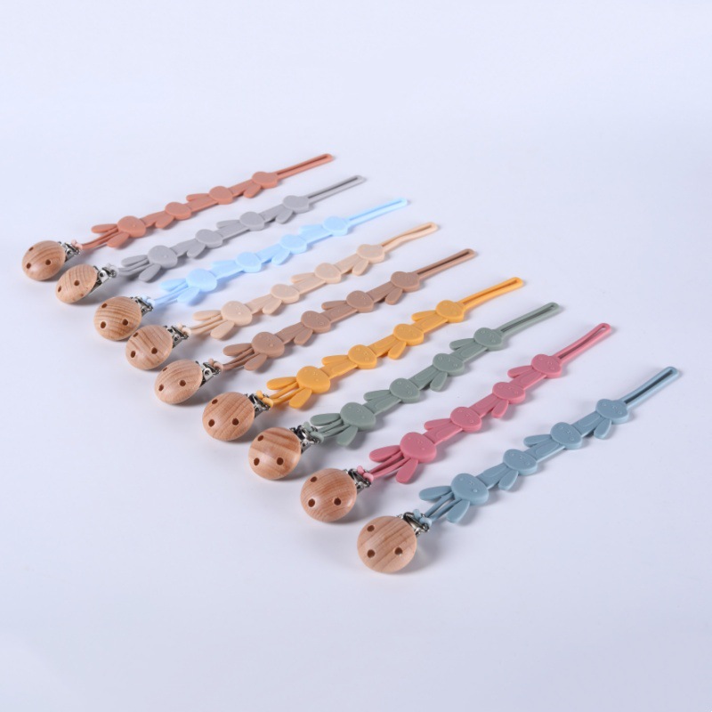Baby Grinding Stick Anti-falling Chain Rope Hanging Silicone Pacifier Anti-losing Clip Tooth Glue Bite Toy Fixer