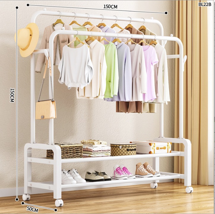 150CM 흰색 이중극 + 이중층 수납망 + 보강재