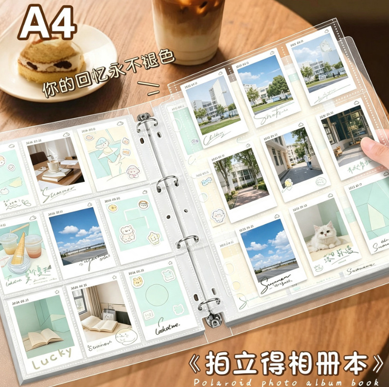 9-pocket large-capacity loose-leaf card album, nine-pocket small card storage album, Polaroid photo album, double-sided collection book 9-pocket large-capacity loose-leaf card album, nine-pocket small card storage album, Polaroid photo album, double-sided collection book