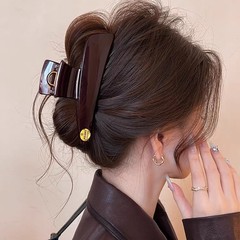 2025新款春夏设计感高端金标抓夹女高级感鲨鱼夹发夹子后脑勺头饰