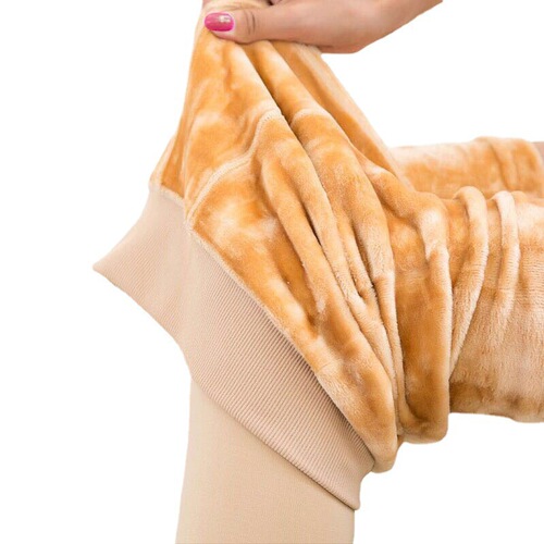 500g Fleece Thick Leggings for Women to Wear Outside, Leggings Magic Black, Versatile, Plus Size, One-piece Autumn and Winter, Meat Color