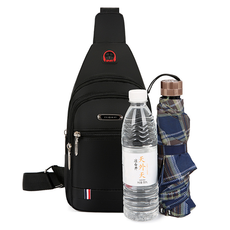 2024 New Chest Bag Men's Korean Style Trendy Canvas Bag Casual Sports Small Backpack Oxford Cloth Shoulder Crossbody Bag Men's Bag