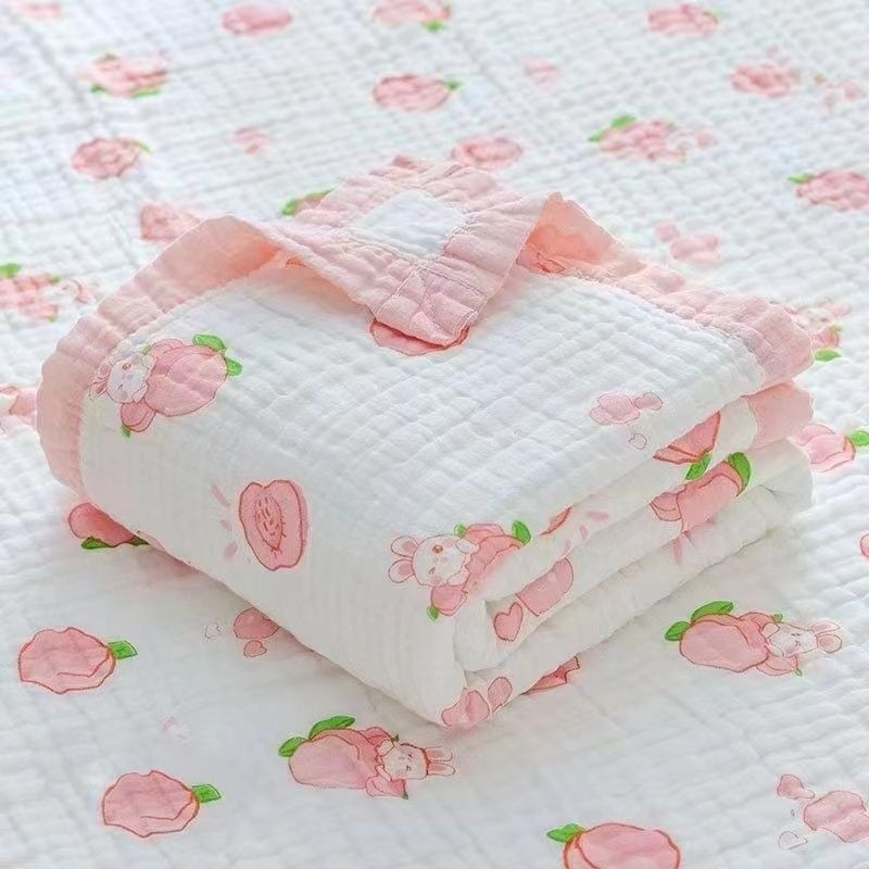 Thin blanket for infants and young children, 6-layer summer A-grade cotton, suitable for newborns, used as a summer blanket for naps in kindergarten, made of gauze