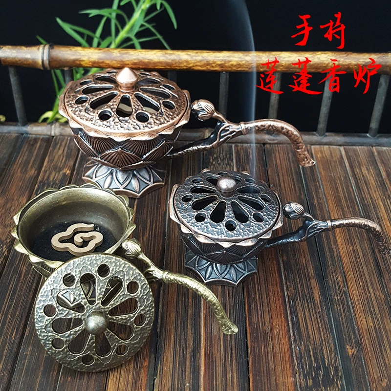 Трансграничная креативная ручная курильница для благовоний в виде лотоса винтажная курильница для благовоний Большая горелка для сандалового дерева курильница для чайной церемонии гостиная