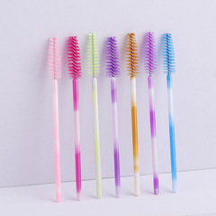 一次性睫毛刷50pcs 漸變杆 睫毛卷刷 嫁接睫毛梳尼龍迷你彩色刷