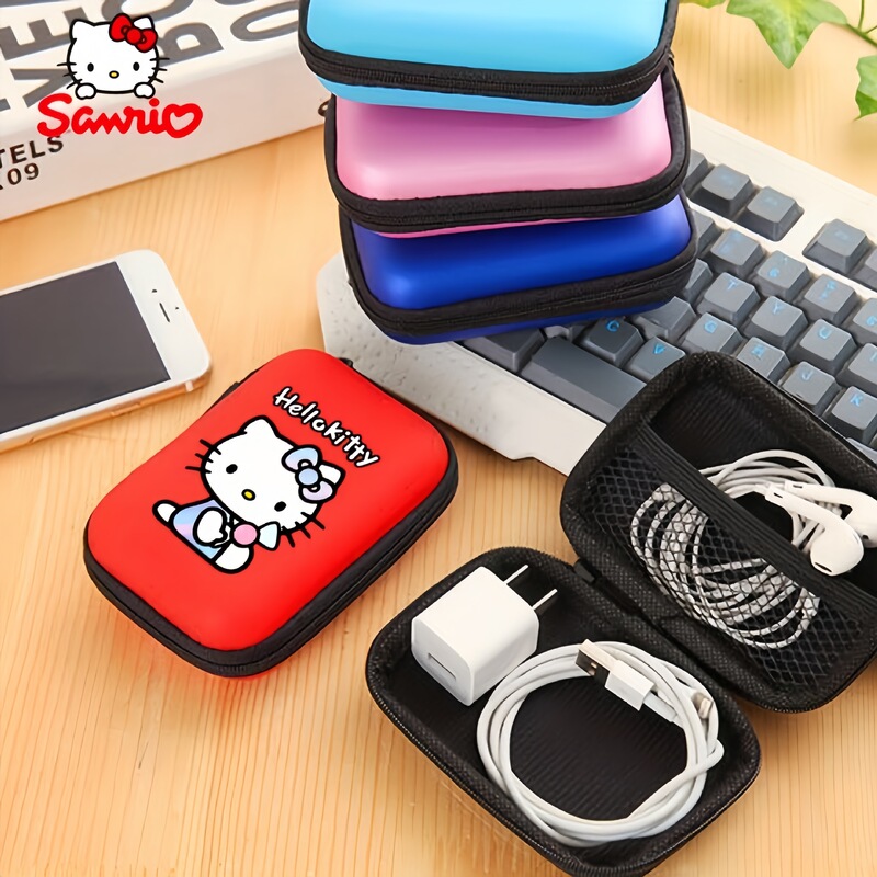 Kt Cat Cartoon Eva Storage Bag Headphone Bag Pu Zipper Bag Digital Accessories Storage Box