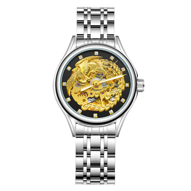 Forsining/Fusini mujer reloj mecánico automático Phoenix Zhuque reloj de oro reloj hueco 8222