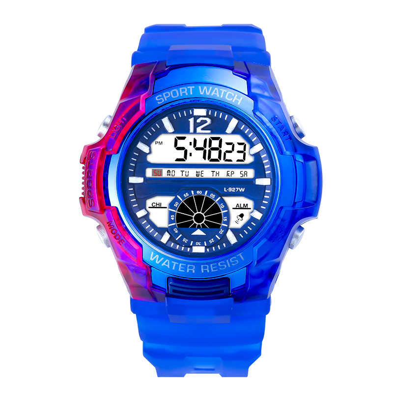 Nuevo estudiante de secundaria multi-funcional deportes al aire libre impermeable reloj electrónico camaleón gradiente transparente reloj fábrica al por mayor