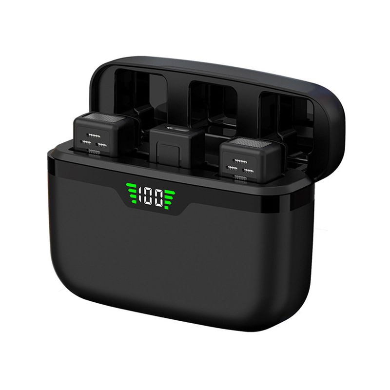 Estuche de carga para micrófono inalámbrico J80 con pantalla digital, transmisión en vivo, reducción de ruido, grabación de video, mini micrófono, pantalla digital inalámbrica