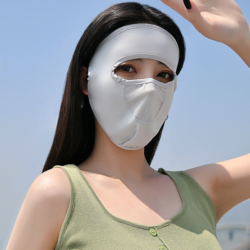 Princess Lulu Summer Sun Protection Nylon Ice Silk Face Mask for Women, Clip-on Cycling Mask, Non-Sagging, Sunshade, UV Protection, Face Bikini