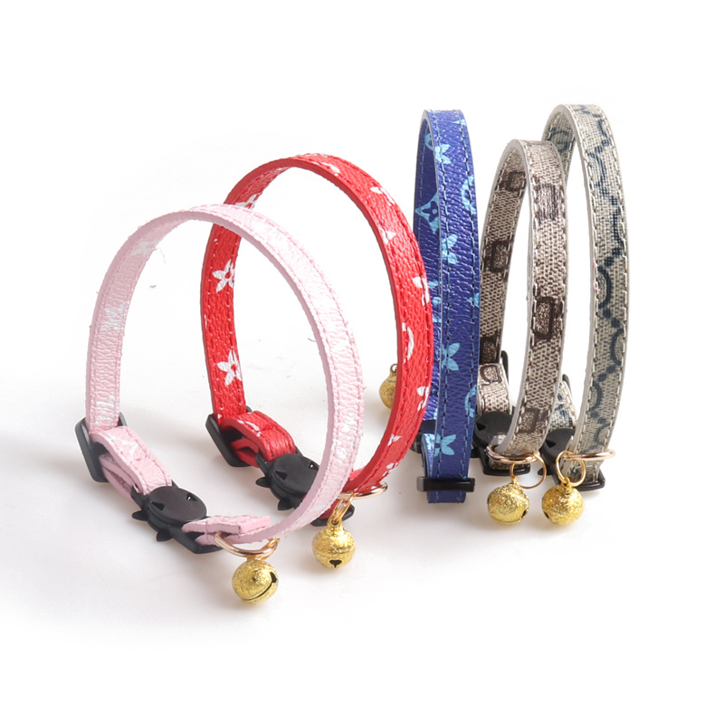 阿明格新品宠物猫项圈老花系列带铃铛 小猫咪项圈 小型犬|ms