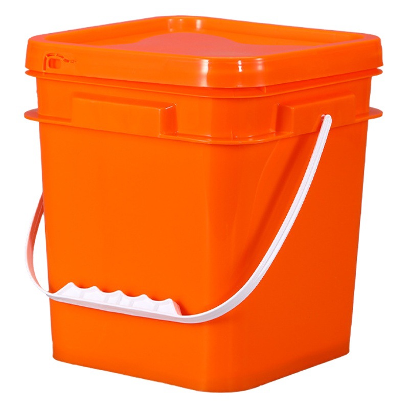 Cubo cuadrado de plástico de grado alimenticio para productos químicos agrícolas, recubrimiento en polvo, arena para gatos de 10 kg, cubo de almacenamiento con rosca, 1L, 2L, 3kg