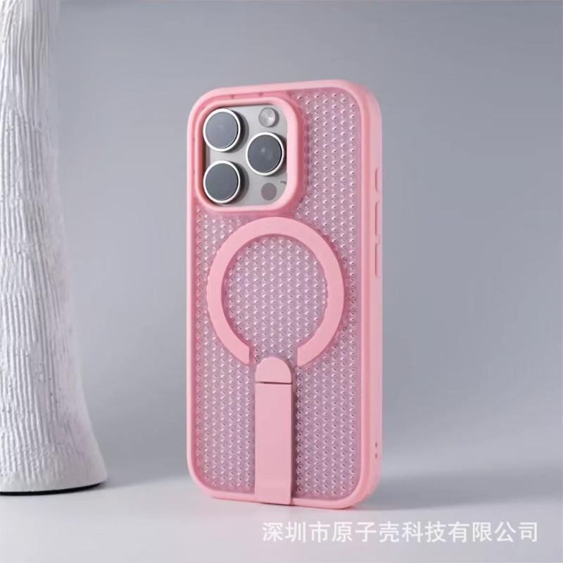 夏のハニカム冷却 iPhone17 磁気電話ケース Apple 16 クリエイティブ垂直磁気スタンド PC ケースに適しています|undefined