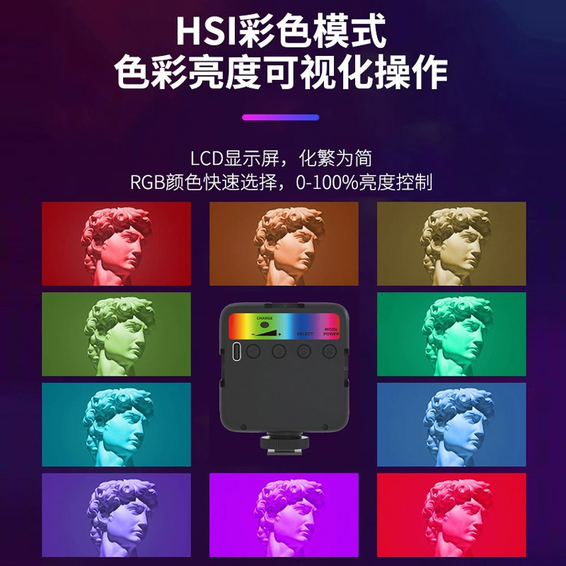 Карманный RGB светодиодный светильник на аккумуляторе для мобильной вспышки, магнит/клипс, 3 цветовых режима