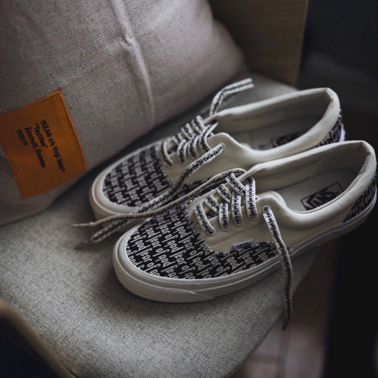 吳亦凡同款FOG字母印花帆布鞋男女鞋學生韓版硫化小白鞋網紅