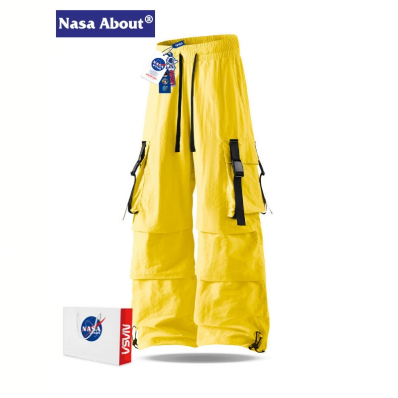 Nasa about American-Style High Street Multi-Pocket Straight-Leg Cargo Pants for Men, Loose Casual Pants for Summer and Spring Nasa about American-Style High Street Multi-Pocket Straight-Leg Cargo Pants for Men, Loose Casual Pants for Summer and Spring