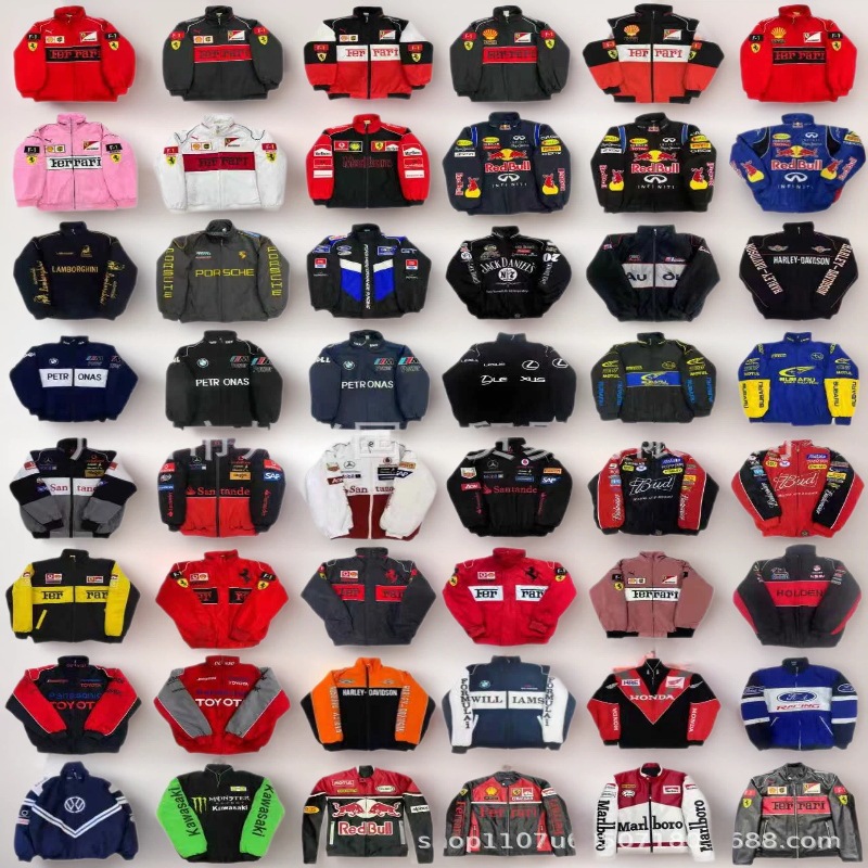 F1 Embroidered Racing Jacket "Lightweight" Cross-Border Full-Style Cycling Jacket Embroidered European and American Style Aviator Jacket Casual