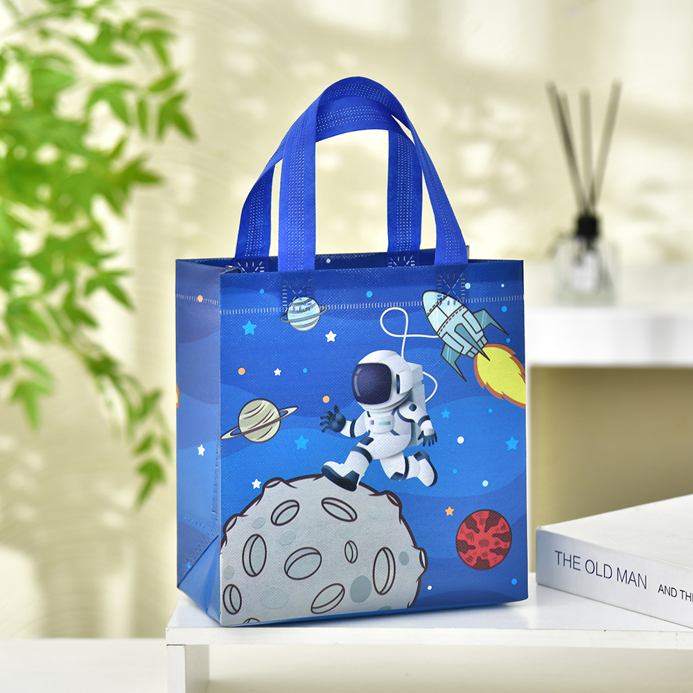 Bolso no tejido de astronauta de dibujos animados transfronterizo bolso de regalo de astronauta portátil bolso de regalo de niños lindos al por mayor