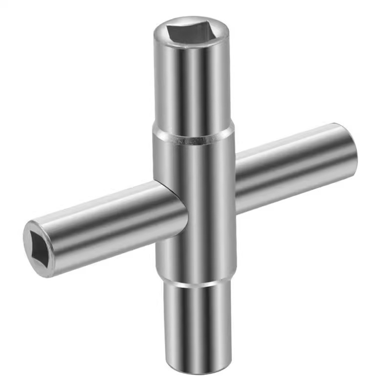Square Socket 4-in-1 Silver Wrench Cross Faucet Wrench Square Wrench Manual Bathroom Wrench Universal