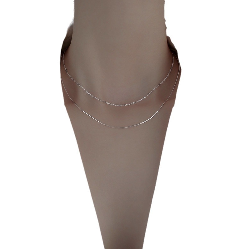 Barroco perla geométrica doble capa collar nicho metal estilo europeo y americano diseño clavícula cadena versátil nuevo collar para las mujeres