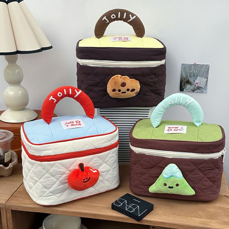 Original Cartoon Handle Cosmetic Bag Portable Travel Toiletry Bag Women's Large Capacity Portable Cosmetic Storage Bag