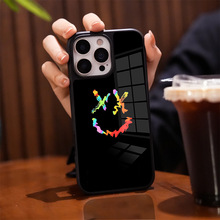 简约苹果手机壳12适用iphone14pro保护套13玻璃壳创意16大孔防摔