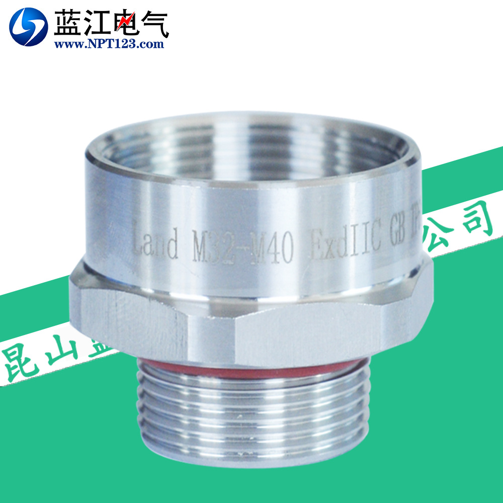 蓝江 防爆不锈钢变径环304外螺纹防水转接头扩径环补芯增径转接头