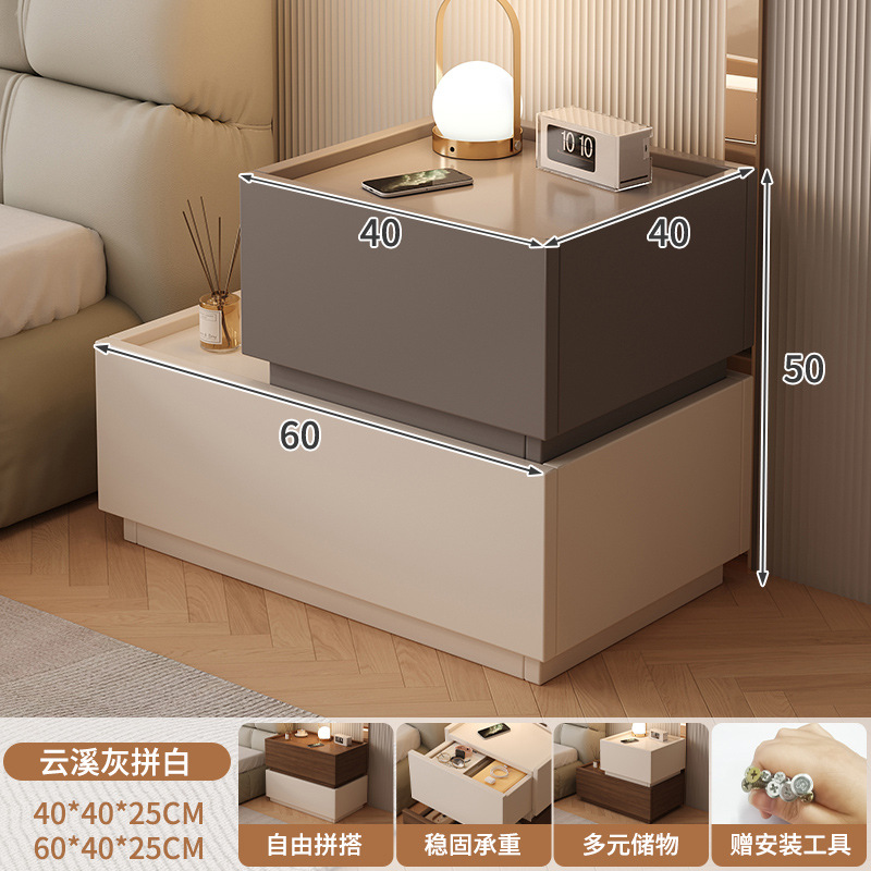 Mesa de cabezal de cama dormitorio lujoso italiano minimalista personalidad creativa cabecera baja combinación de bloques modular cabecera