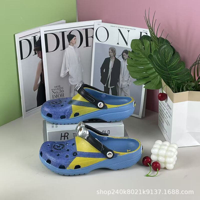 Cross Minion Glasses Style Croc Shoes Cartoon Family Shoes Despicable Me Beach Toe Sandals Wholesale