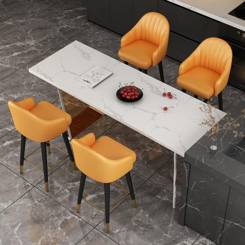 Silla de bar de lujo ligera, silla de cuatro patas, taburetes altos modernos y simples, cajero de bar, taburetes altos.