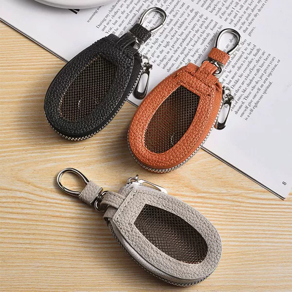 New Foreign Trade Style Simple Zipper Key Bag, Fashionable Short Zipper Wallet, Multifunctional High-End Car Key Case for Men