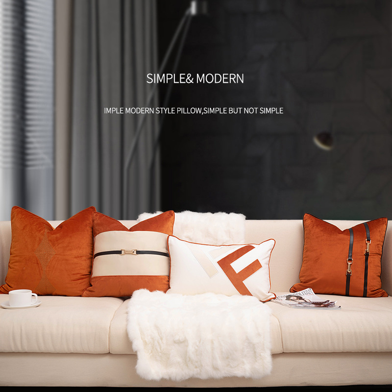 Manufacturer Supplies Light Luxury Style Home Sofa Pillows, Villa Hotel Living Room Embroidered Letter Cushions, Waist Pillows and Supplies