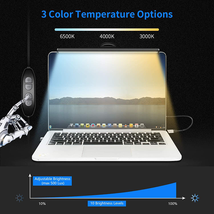 Asymmetric Light Path Screen Hanging Lamp, Computer Monitor Fill Light That Is Not Dazzling, Eye Protection Device for Studying, Led Desk Lamp Asymmetric Light Path Screen Hanging Lamp, Computer Monitor Fill Light That Is Not Dazzling, Eye Protection Device for Studying, Led Desk Lamp