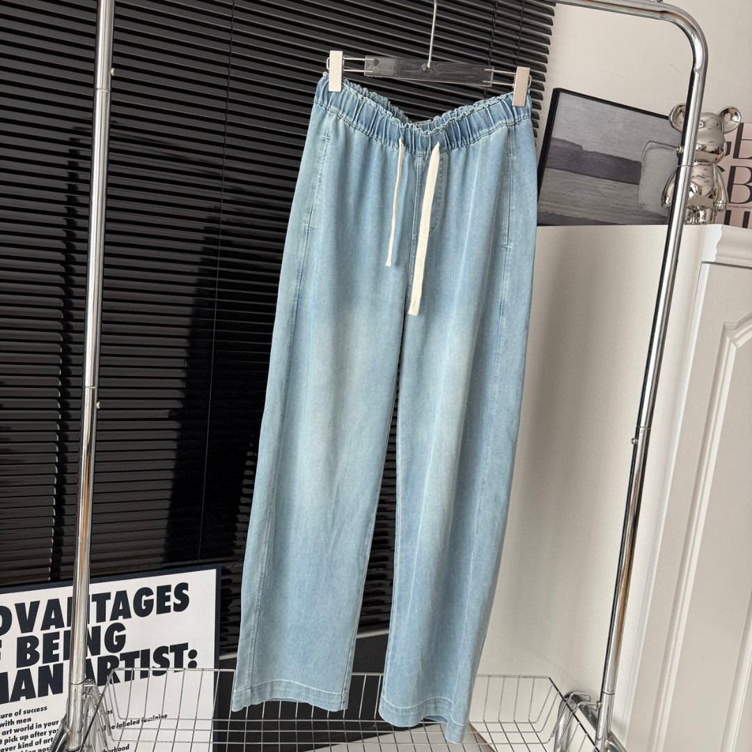 2026 Spring and Summer New Alo Thin Lyocell Denim Wide-Leg Pants, Loose and Comfortable Slimming Jeans for Women