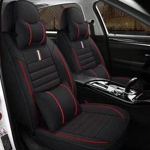 カーシートクッション、オールシーズンリネンシートカバー、夏用ファブリックシートカバー、完全密閉型特別シートクッションカバー、リネン通気性|undefined