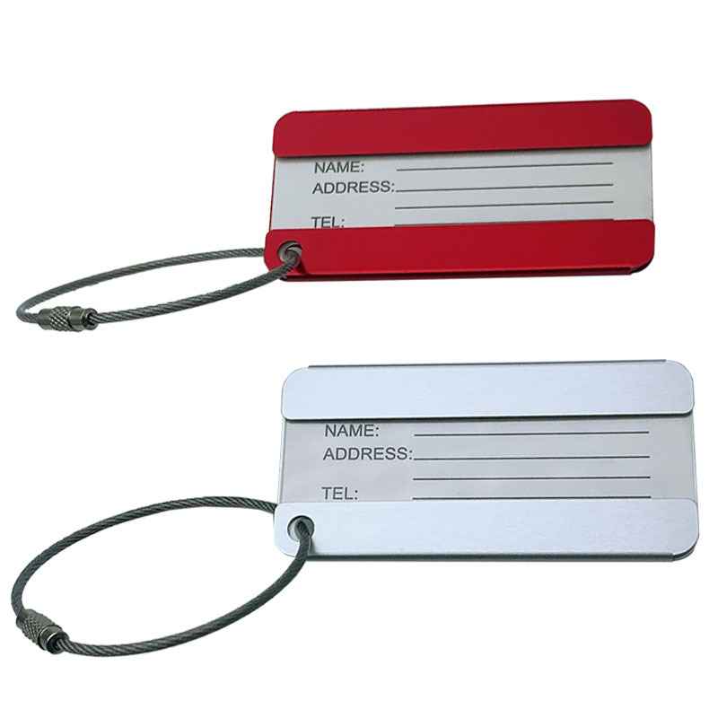 Aluminum Alloy Luggage Tag Business Gift Symmetrical Anti-Loss Identification Tag Checked Tag Boarding Pass Trolley Case Tag