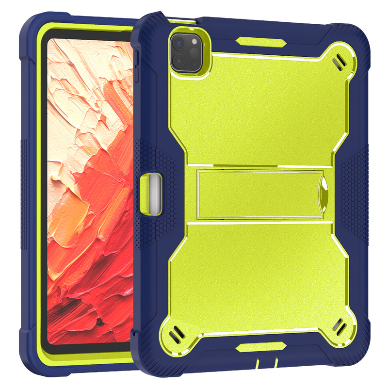 Suitable for iPad Pro11 Protective Case Pro13 Silicone Pc Stand Air13 Three-In-One Anti-Fall Case Air11 Suitable for iPad Pro11 Protective Case Pro13 Silicone Pc Stand Air13 Three-In-One Anti-Fall Case Air11