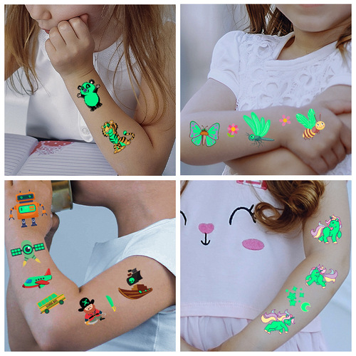 Children's cartoon luminous tattoo stickers waterproof temporary cute dinosaur unicorn mermaid tattoo tattoo stickers