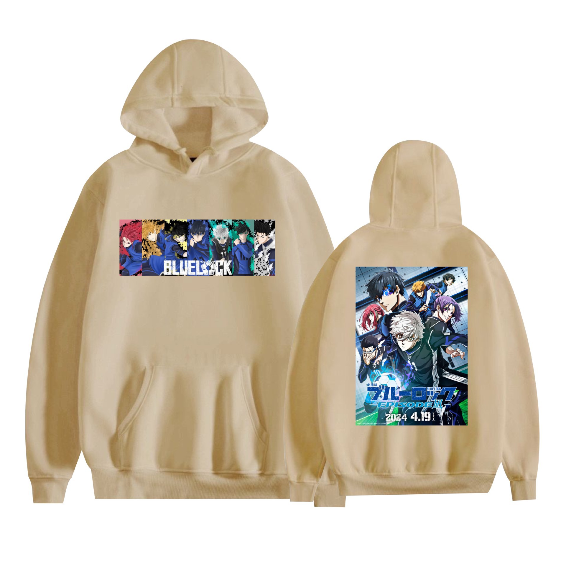 Nuevo estilo transfronterizo BLUE LOCK azul prisión animación periféricos hombres y mujeres suéter con capucha suelto casual