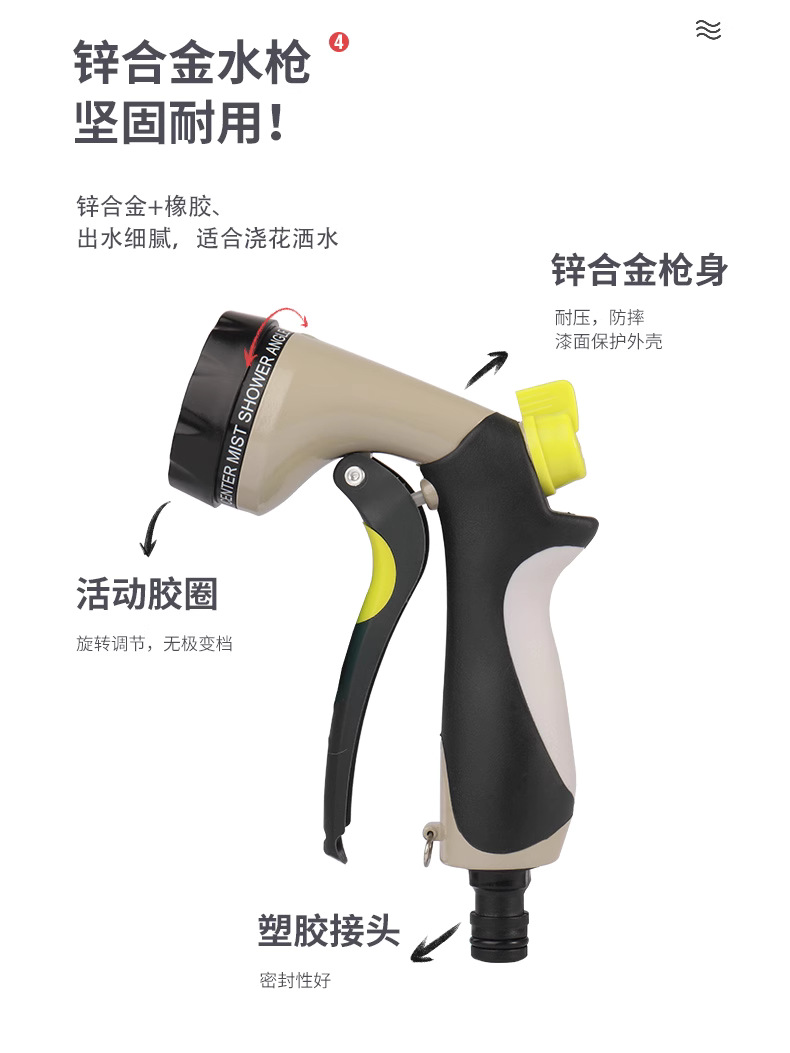 Gongju – High Pressure Car High pressure car wash water gun - 10-function-water-gun-with-nipple