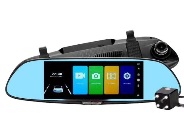 7-inch Touch Screen Rearview Mirror Car Driving Recorder Dual-lens High-definition Night Vision With Reversing