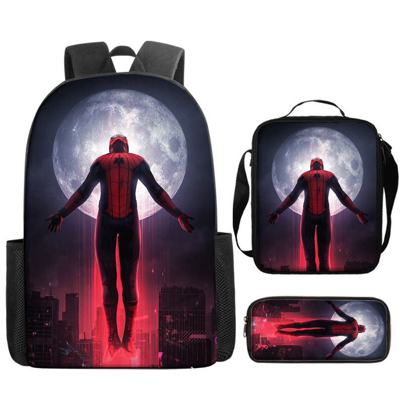 Cross-border nuevo Marvel Spider-Man mochila de estudiantes de primaria y secundaria mochila de dibujos animados de gran capacidad mochila de almuerzo
