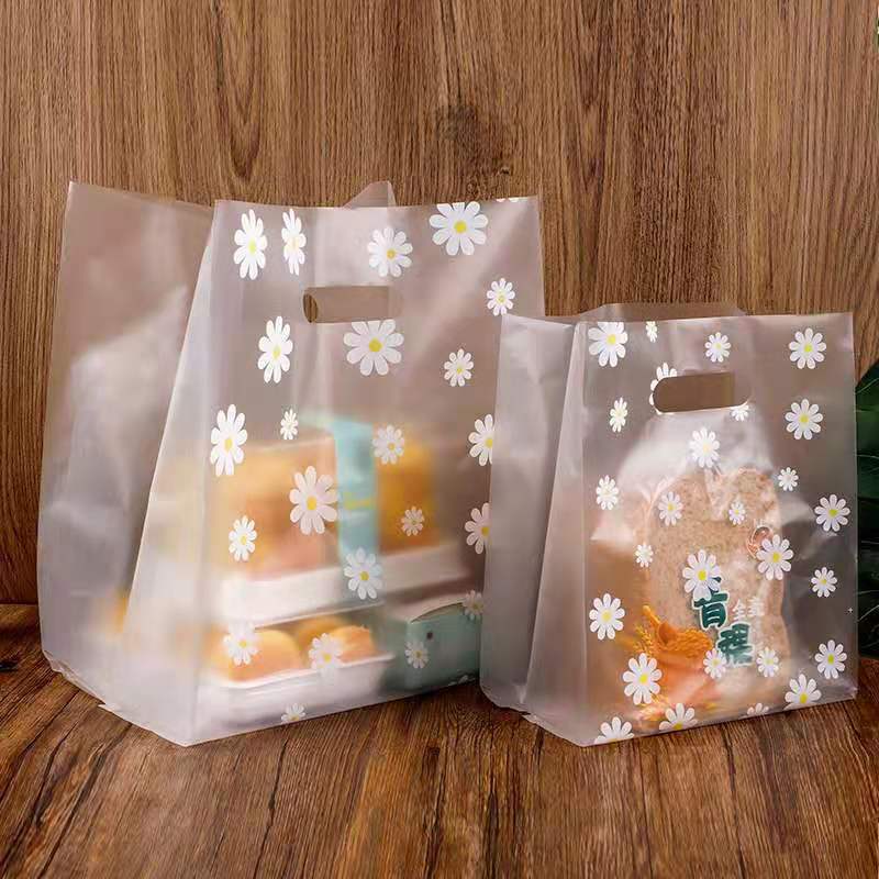 一次性蛋糕甜品面包饼干外卖食品打包袋塑料手提袋加厚面包袋批发