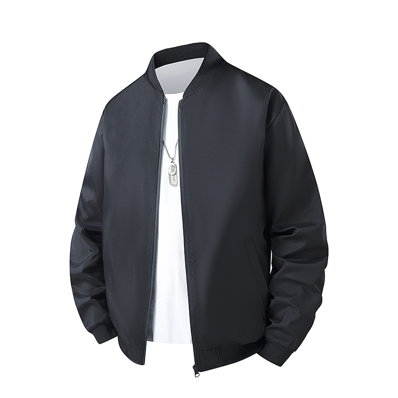 2587 Cross-border Exclusive European Size Baseball Jacket, American Style New Windbreaker, Men's Casual Fleece-lined Thick Cotton Coat, Pure