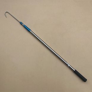Thickened and Extended Blue Sleeve Stainless Steel Telescopic Rod Single Hook Round Tip Large Hook Long Handle Long Rod