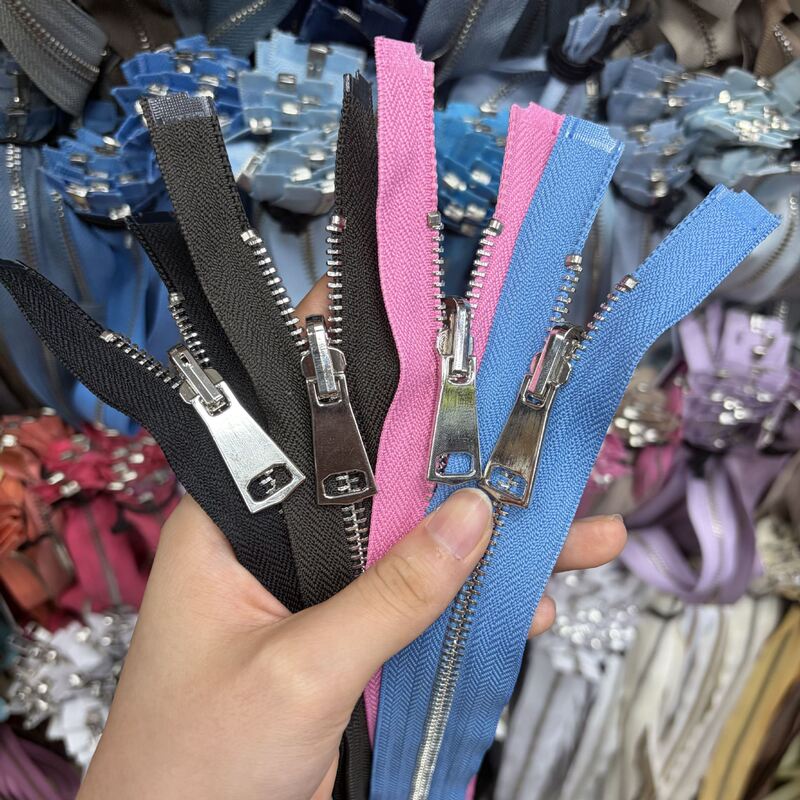 No. 5 Platinum Single-Way Metal Zipper with Rotating Slider, Double-Sided Zipper for Jacket Placket, Zipper for Cotton-Padded Jacket No. 5 Platinum Single-Way Metal Zipper with Rotating Slider, Double-Sided Zipper for Jacket Placket, Zipper for Cotton-Padded Jacket