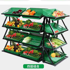 置物架超市落地多层货架商用单排双排水果架子蔬菜货架四五层多用